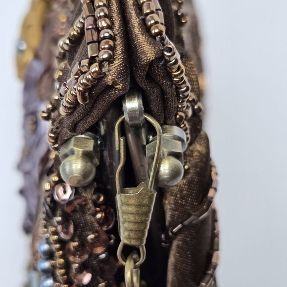 🥂 Di Firenze Victorian Style Beaded Evening Bag With Chain Strap - Picture 10 of 11